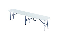 Bænk foldbar 184 cm hvid - Sunlife